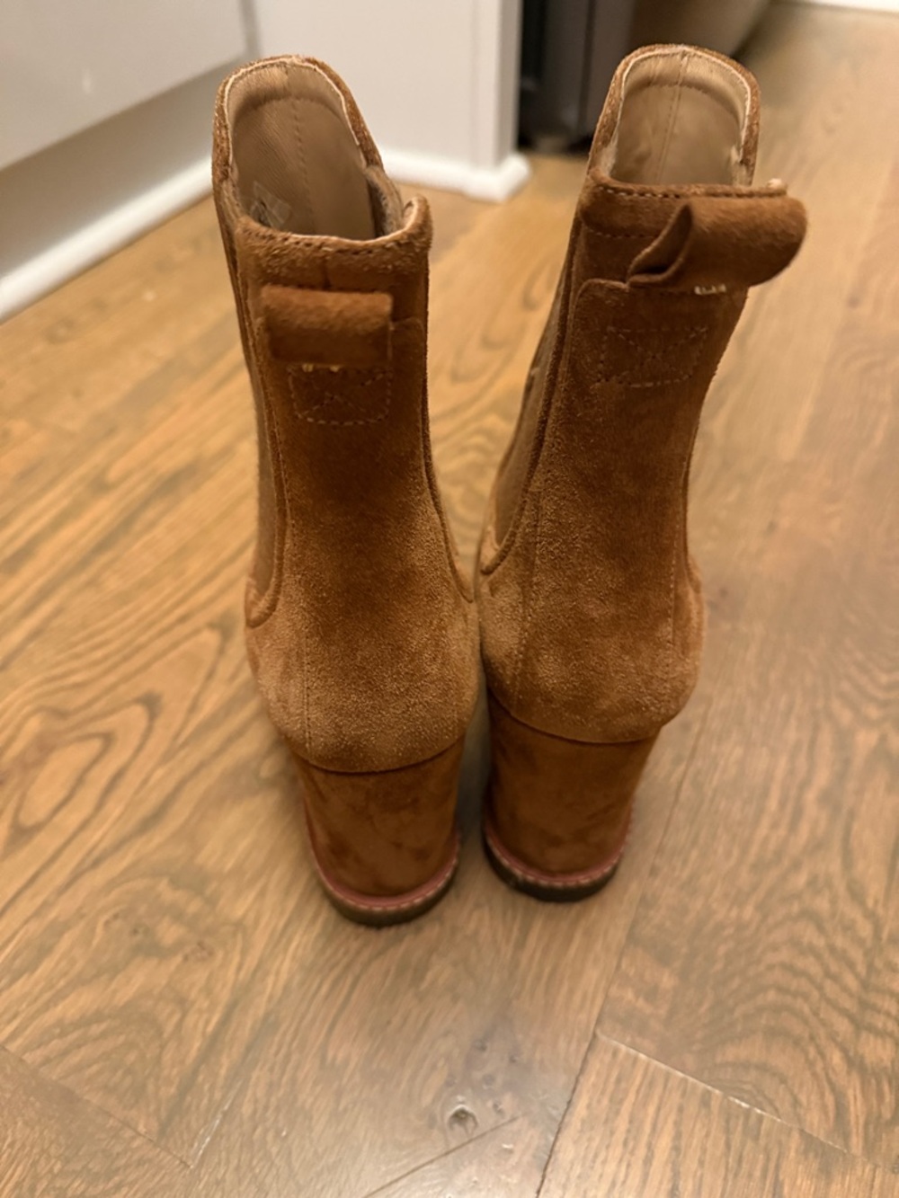 Veronica Beard Chestnut Suede Platform Ankle Boots